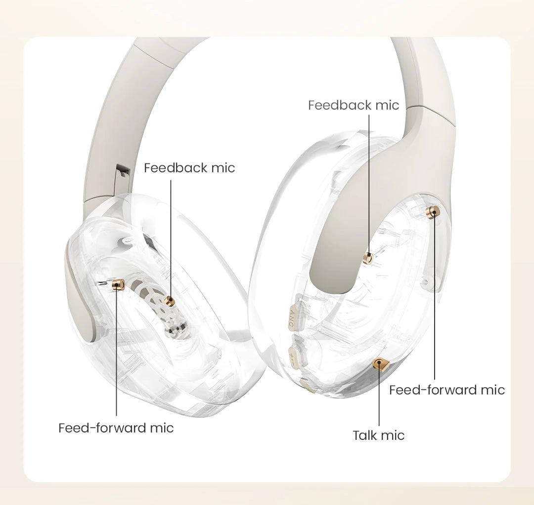 HAYLOU S30 Wireless Bluetooth 5.4 Headphones 43dB Adaptive Noise Cancelling Headsets 40mm Dynamic Driver 80H Playtime Earphones