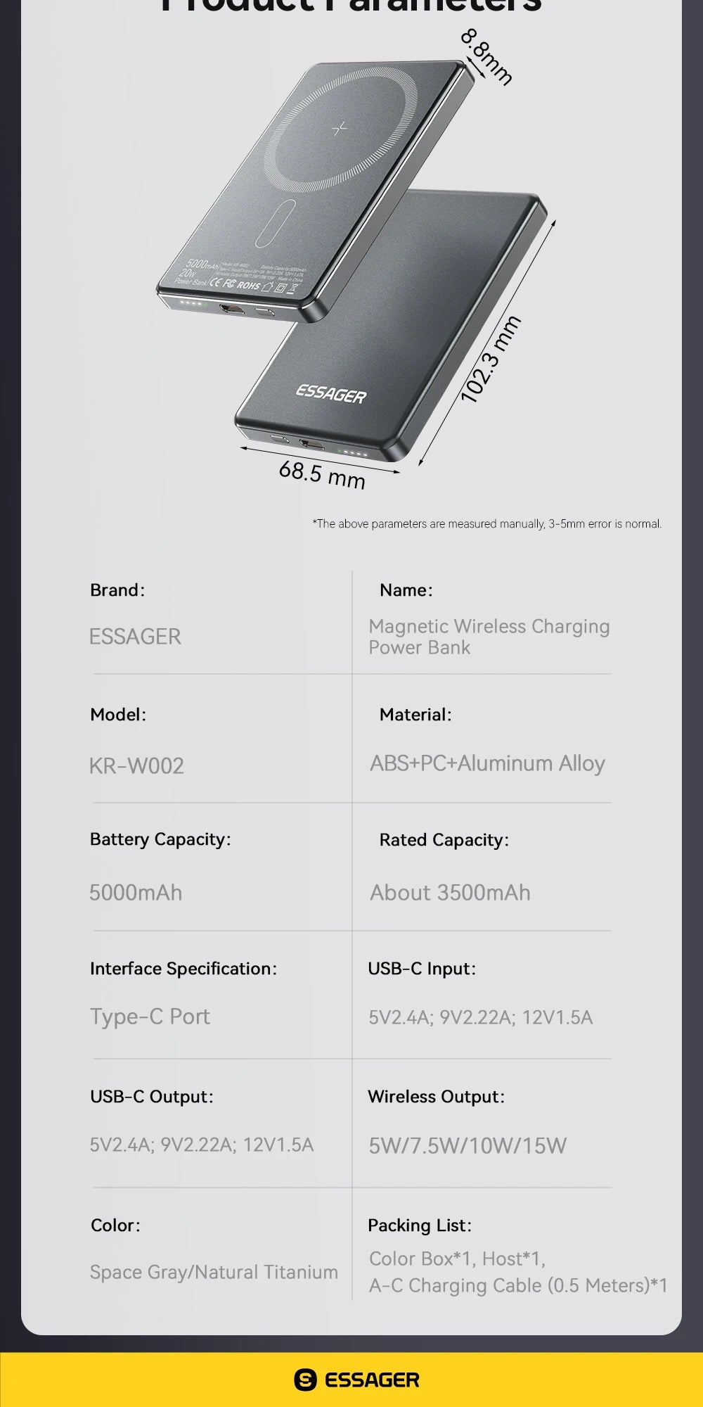 Batterie externe 5000mAh 20W